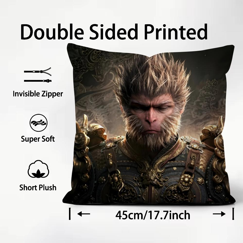 BBlack MythH Game Cushion Cover Plush Fabric Soft DoubleSided Printed Sofa Warm Winter Home Child Gift Pillow Case
