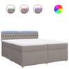 VidaXL Sommier à lattes de lit avec matelas Taupe 200x200 cm Tissu 3289098