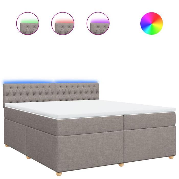 VidaXL Sommier à lattes de lit avec matelas Taupe 200x200 cm Tissu 3289098