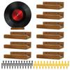 12Pcs Wood Vinyl Record Shelf Wall Mount Small Vinyl Record Photo Display Holder Wall Record Album Storage Rack