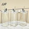 Elegant Glassware for Wedding Gifts Glass Cup with Lid And Straw Square Clear Borosilicate Heat Resistant Kitchen Tumbler Portable Drinking