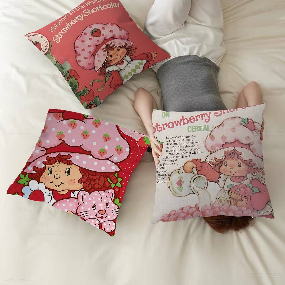 Classic Animation S-Strawberry S-Shortcake Cushion Cover Inches Farmhouse Decor Home Throw Pillow Covers For Couch Decorations