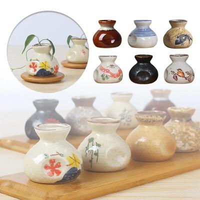 Japanese Ceramic Toothpick Holder Fruit Picks Container Jar Box Flower Vase Retro Small Vases Decor Toothpick Dispenser Box