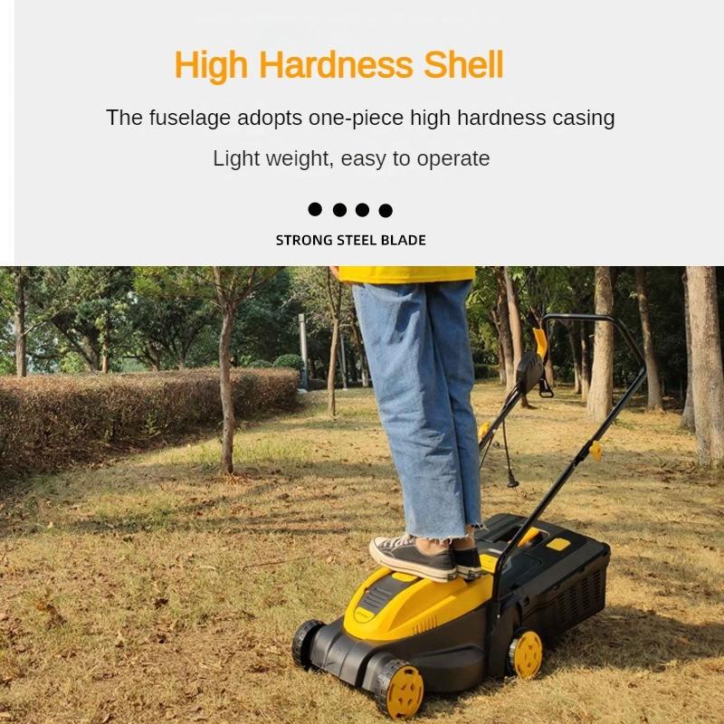 1200W 220V High Power Electric Lawn Mower Portable Lawnmower Household Hand Push Garden Grass Trimmer