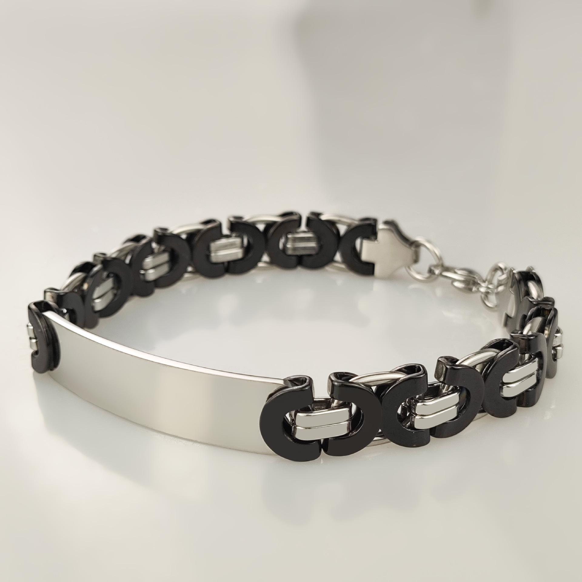 

Популярный европейский и американский титановый браслет из нержавеющей стали с плоскими звеньями Stainless Steel