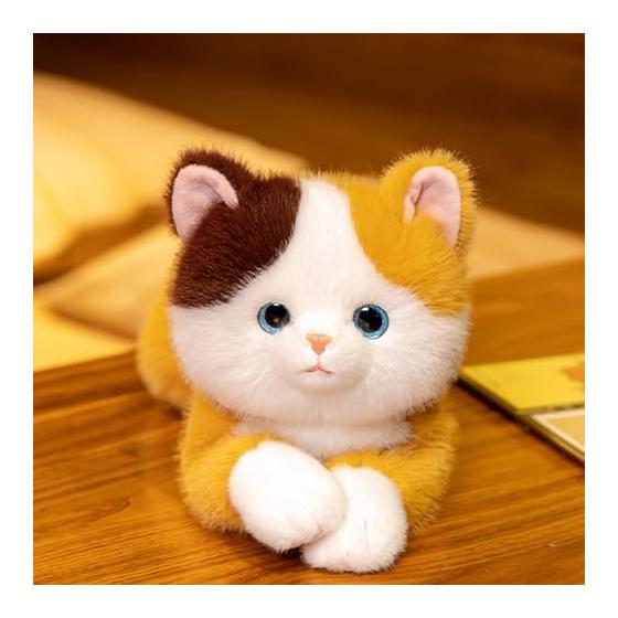 Homehalo Plush Cat Realistic Cat Stuffed Toy Realistic Large Super Cute Fluffy Cat Body Pillow Abdominal Weighted Beads Soothing Body Pillow