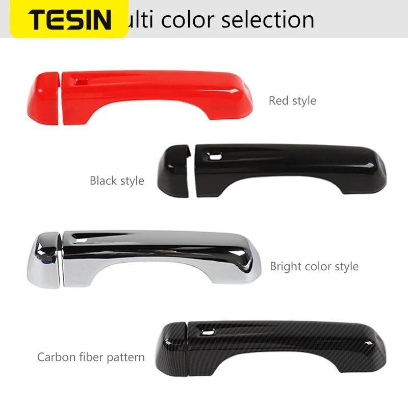 TESIN For Jeep Wrangler JL 2018+ Car Exterior Side Door Handle Tailgate Handle Decoration Cover Stickers For Jeep Wrangler JL
