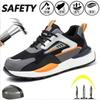 Man Safety Shoes Breathable Work Shoes Anti Stab Work Sneakers with Steel Toe Indestructible Shoe Anti Smashing Safety Shoes