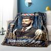 1PC Custom Name Barber Shop Vintage Style flannel blanket versatile,all-season throw suitable for the living room,bedroom,camping,travel,and gift