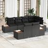 VidaXL 7-Piece Garden Sofa Set with Cushions Black Rattan 3348104