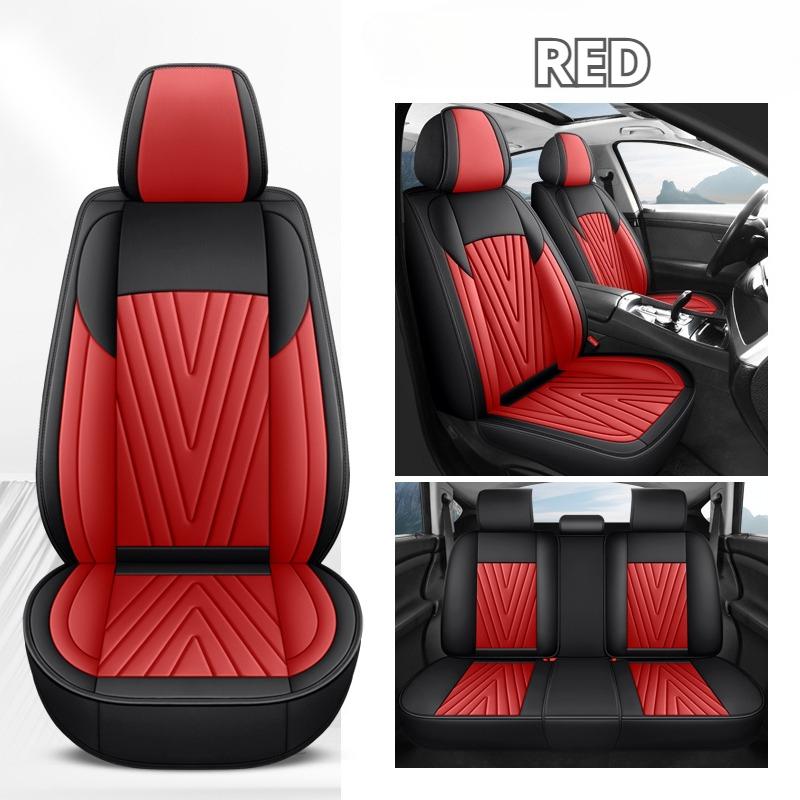 5-Piece Car Seat Covers Set, Perforated PU Leather Breathable & Comfortable, Full Protection, All-Season Use, Universal Fit