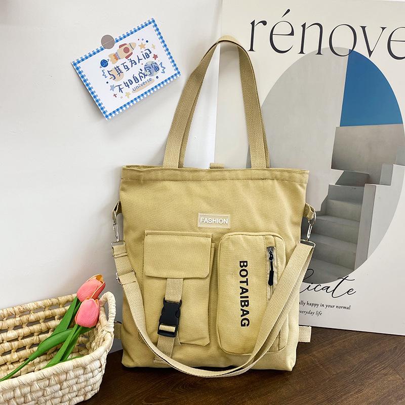 Versatile Women's Canvas Bag - Large Capacity Backpack & Tote for Students