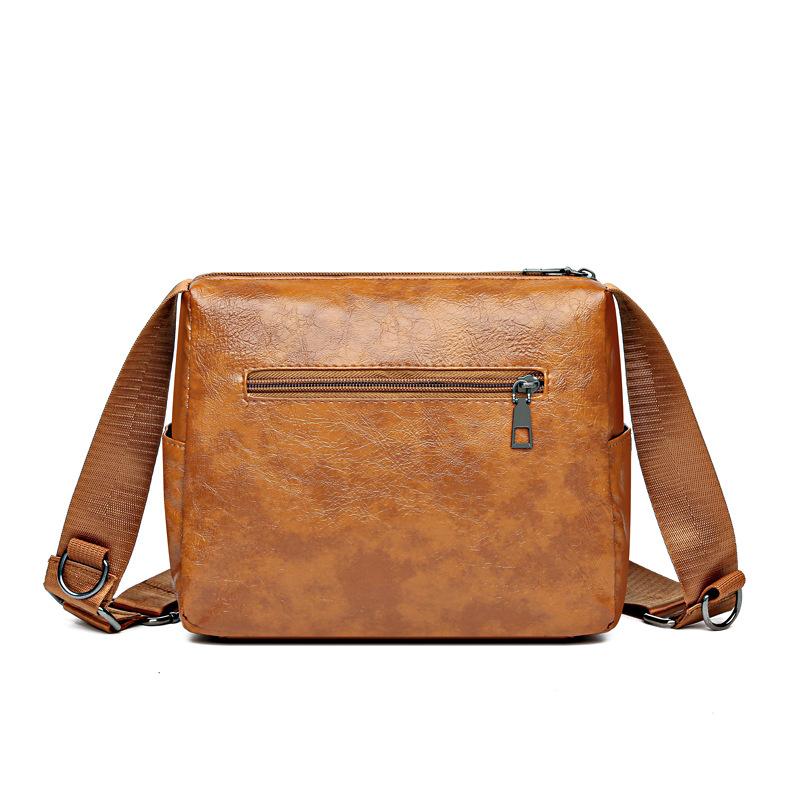 Women's Soft Leather Bag Crossbody Bag Multi-Pocket Large Capacity Shoulder Bag Mother Bag