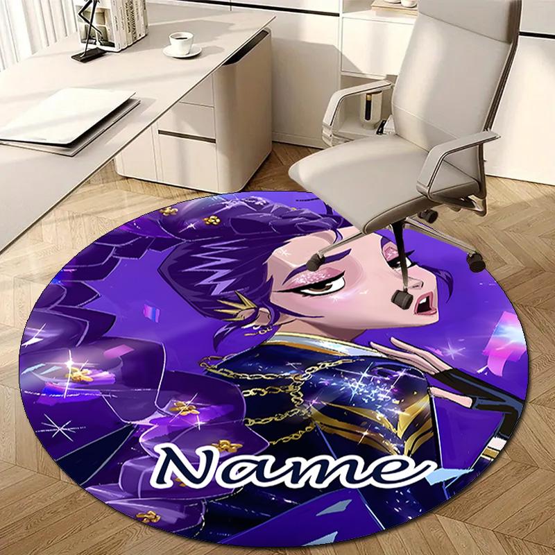 Personalized K-KPop Demon Hunters Round Chair Office Rug - Perfect for Mat, Office Chair & More - Ideal Gift for Birthdays and Holidays