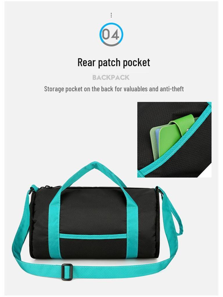 Katlanabilir Tek Omuz Seyahat Spor Çantası: Hafif, Yuvarlak Namlu Tasarımı, Renk Bloklu Moda, Dış Mekan Çapraz Vücut Depolama.