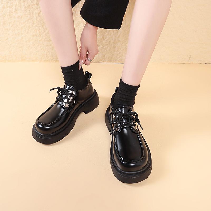 

2024 Женские Новые Осенние Женские Лоферы На Толстой Подошве Без Застежек Дизайнерские Повседневные Туфли На Высоком Каблуке С Низким Вырезом 40 чёрный