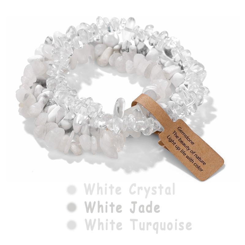

Natural Crystal Gem Stone Bracelet 5-8mm Irregular Amethysts Aquamarine Chips Beads Bracelets Women Men Elastic Jewelry 19CM