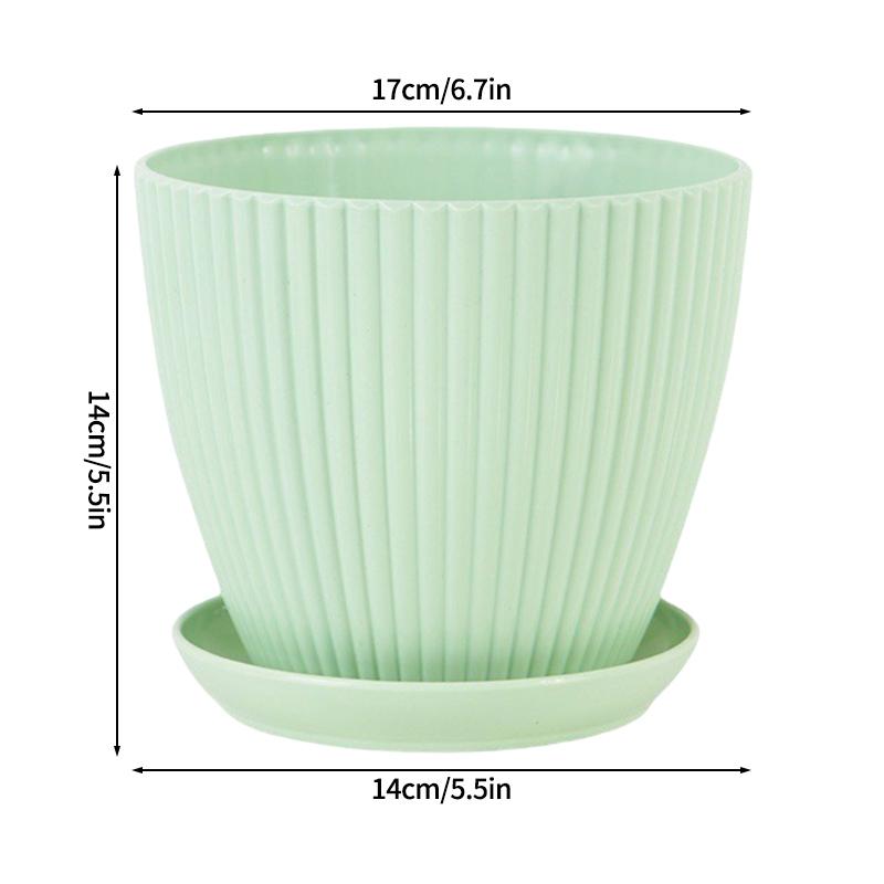 Plastic Flowerpot Indoor Outdoor Planter Flower Pots for Plants with Tray Home Decoration Potted Plant Holder Gardening Supplies
