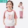 Kurzarm-T-Shirt mit Cartoon-Aufdruck für Mädchen
