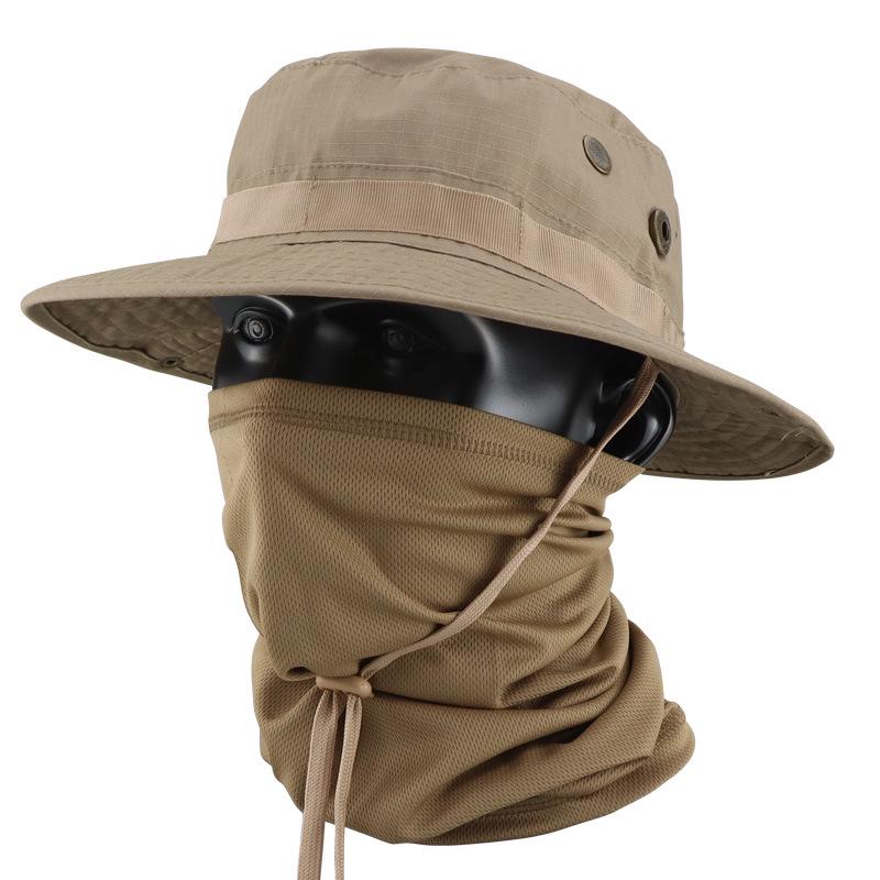 Camouflage Tactical Bucket Hat Set - Outdoor Fishing & Sun Protection Breathable Hat for Men