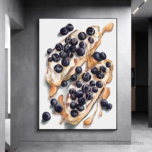 Sunn frokost Kunstplakat Dekorasjon Mat Foto Kunst Veggmaleri For Restaurant Kjøkken Dekor Plakat og trykk Ingen ramme