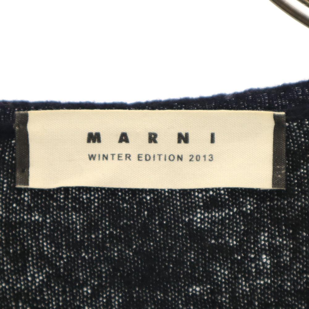 Marni Made In Italy Long Sleeve Knit Cardigan 38 Navy Women Used