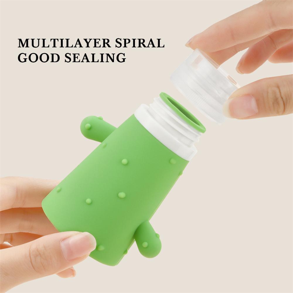 Cactus Bottiglia da Viaggio in Silicone Contenitore per Cosmetici Bottiglia Ricaricabile per Lozione Contenitore Ermetico per Shampoo Tubo Spremibile Bottiglie Vuote