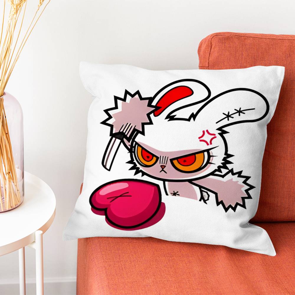 BBloody Bunny Pillow Case Plush Fabric Soft DoubleSided Printed Sofa Warm Winter Home Gift Cushion Cover