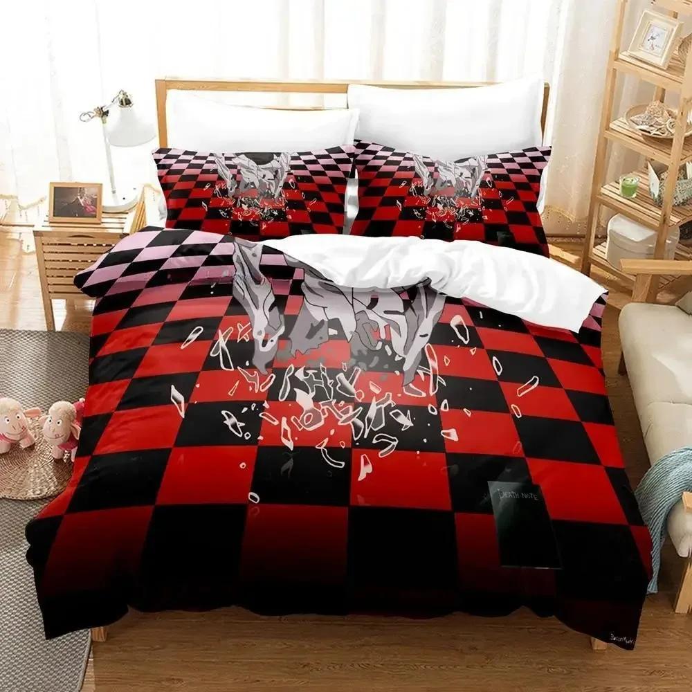 New Death Note Bedding Set Single Twin Full Queen King Size Bed Set Adult Kid Bedroom Duvet Cover Sets 3D Anime Bed Sheet Set