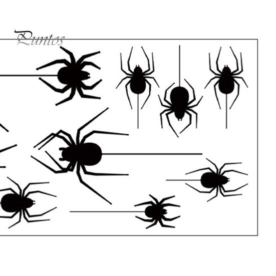 Window Clings Halloween Spider Static Cling, Black Silhouette Glass Wall Sticker, No Residue Self-Adhesive Decal Spooky Decal, Decor for Home