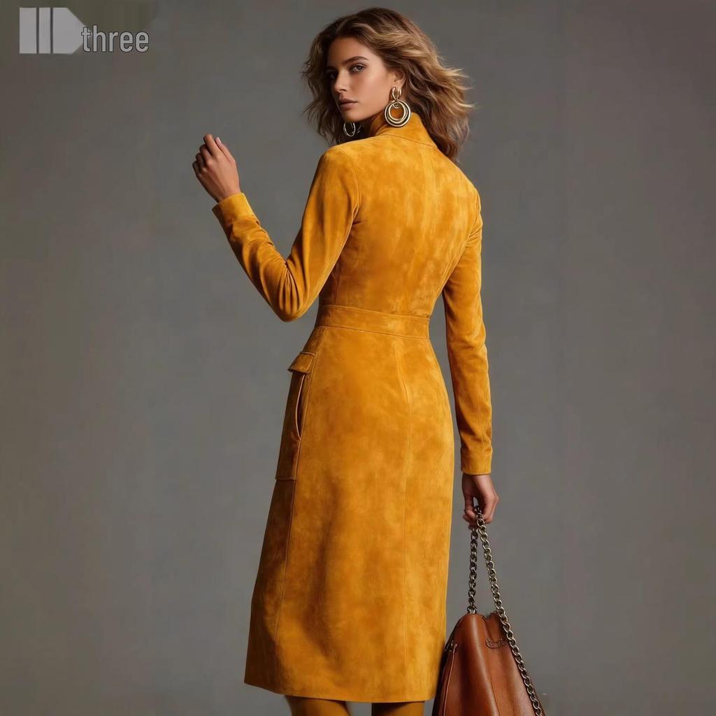 European & American Women's Slim-fit Zipper Lapel Long-sleeve Dress - 2026 Fashion Collection
