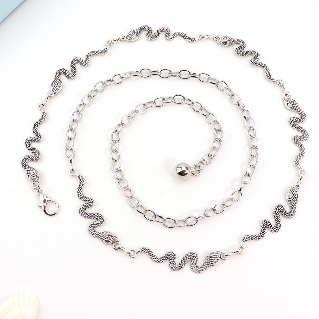 Cadena de Cintura Metálica Retro para Mujer - Accesorio Versátil y a la Moda