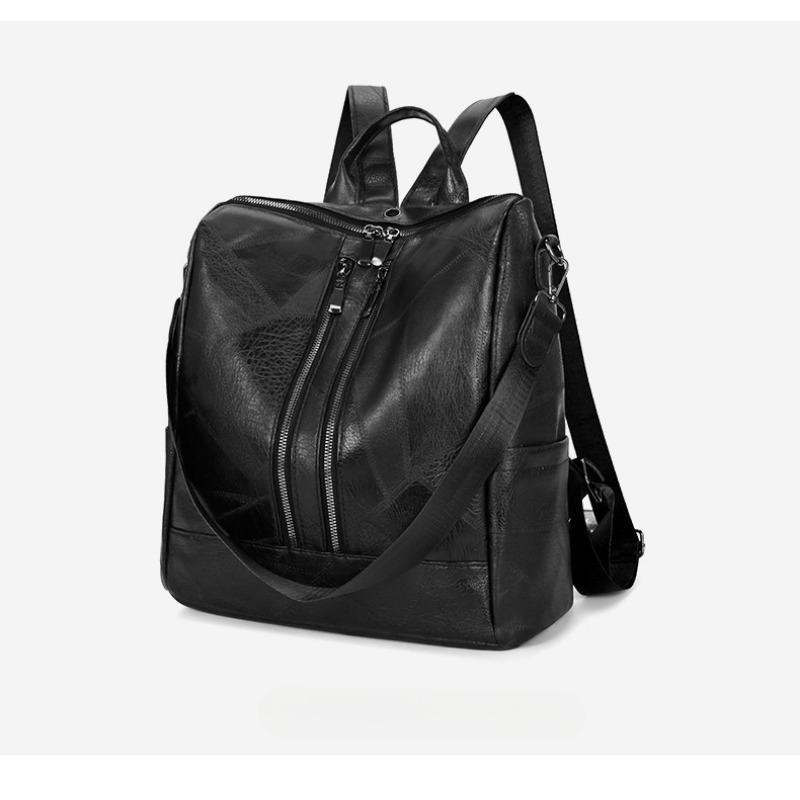 

Модный повседневный рюкзак большой вместимости для путешествий, женская сумка из мягкой кожи двойного назначения чёрный