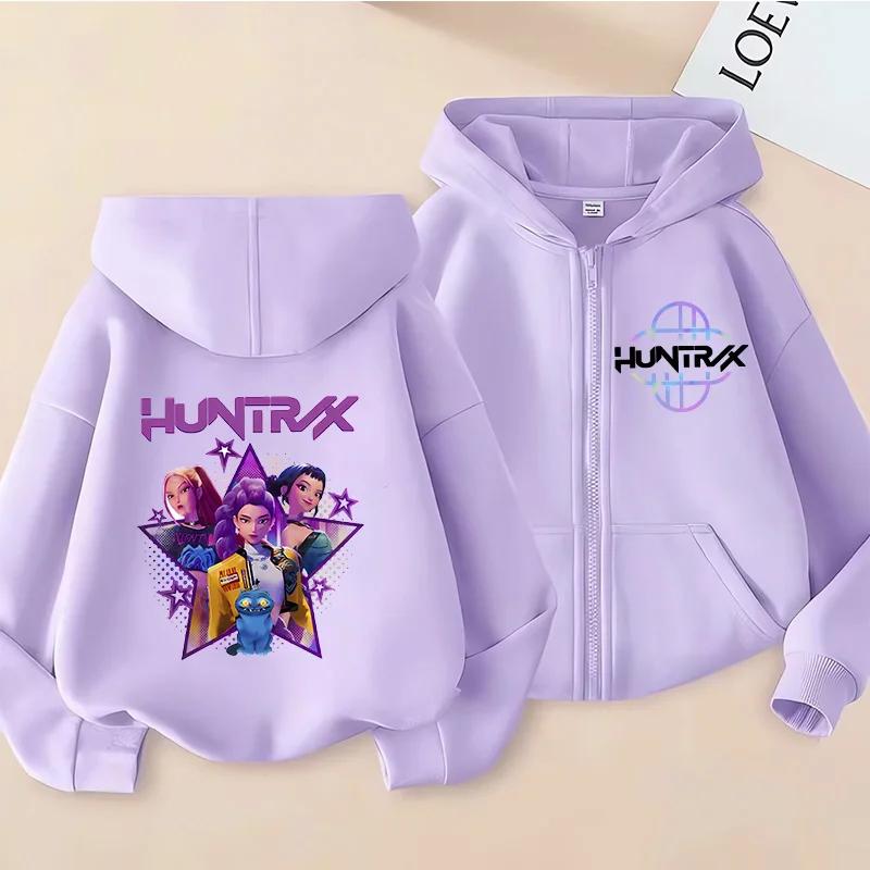 Hoodies Sweatshirts Girls Zip Sweatshirt Children's Clothing Cartoon Print Hoodie Casual Top