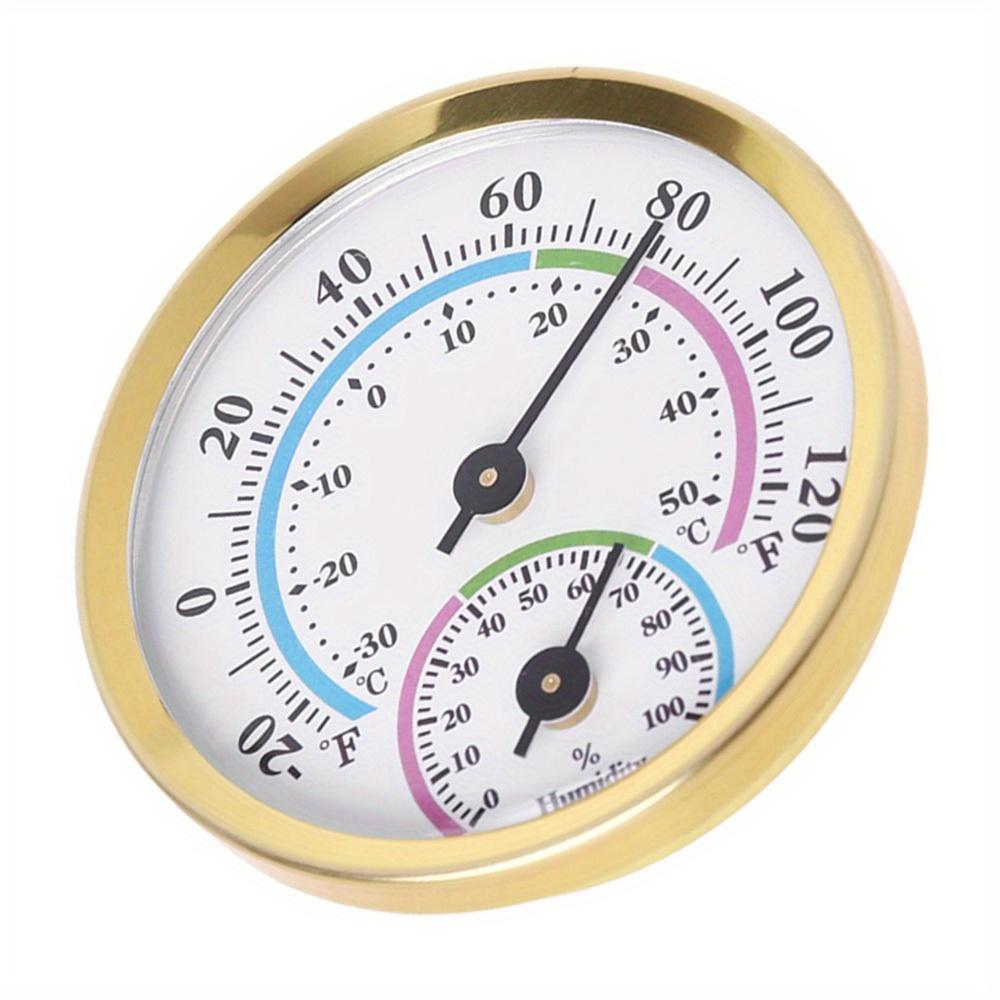 Termometru Higrometru de 2,28" suspendat pe perete, din aluminiu, pentru interior, exterior, sauna, -20~+120℉, 0~100%RH, monitor de testare a temperaturii umiditatii(Nu este necesară baterie)