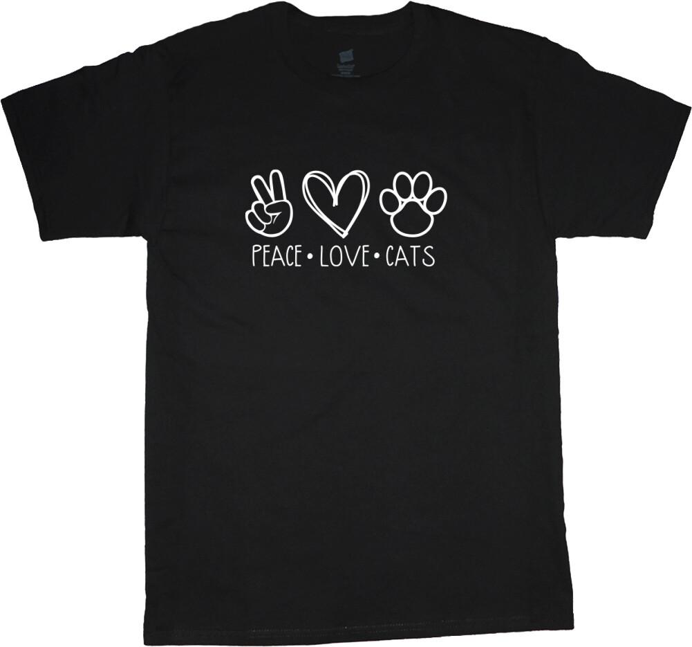 Peace Love Cats Cat Person Gifts Mens Graphic Tees Clothing Apparel XXL