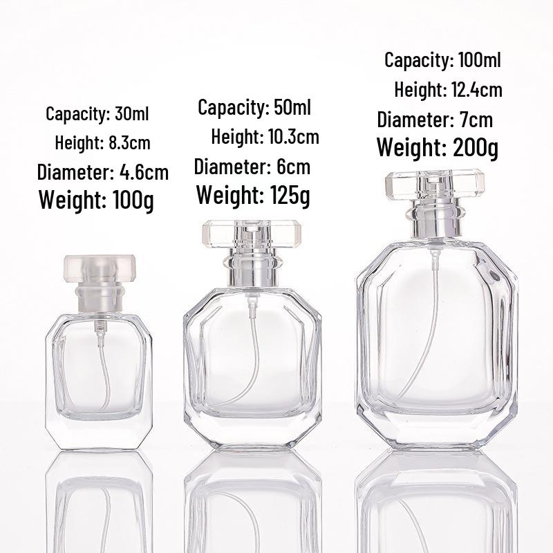 High-End Portable Glass Spray Perfume Bottle - Transparent, Thickened Design with Bayonet.