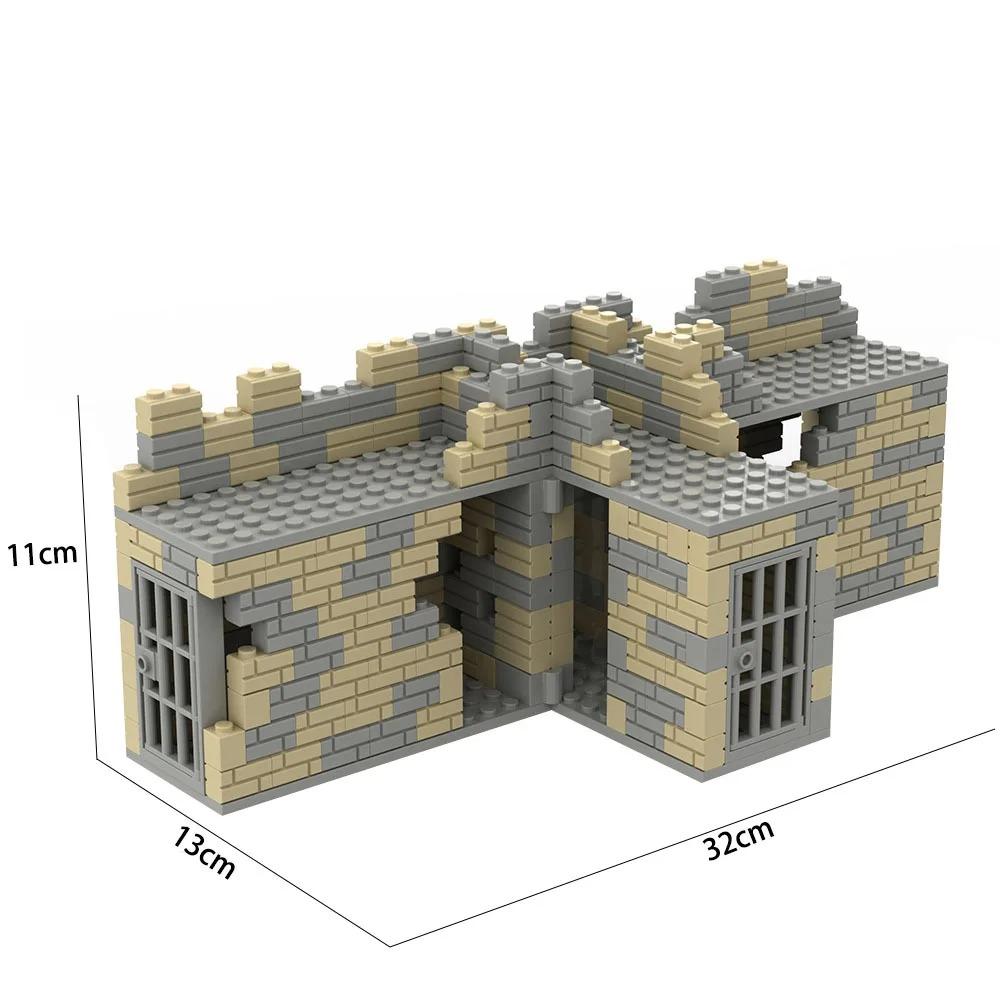 Vojenský MOC z druhé světové války Malé ruiny Vojenská výcviková základna DIY příslušenství Stavebnice kostky Hračky Vánoční dárky pro děti