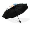 Cartoon Snowman Pattern, Automatic Folding Umbrella, Portable and Foldable Design, 8 Ribs, a Christmas or Birthday Gift.