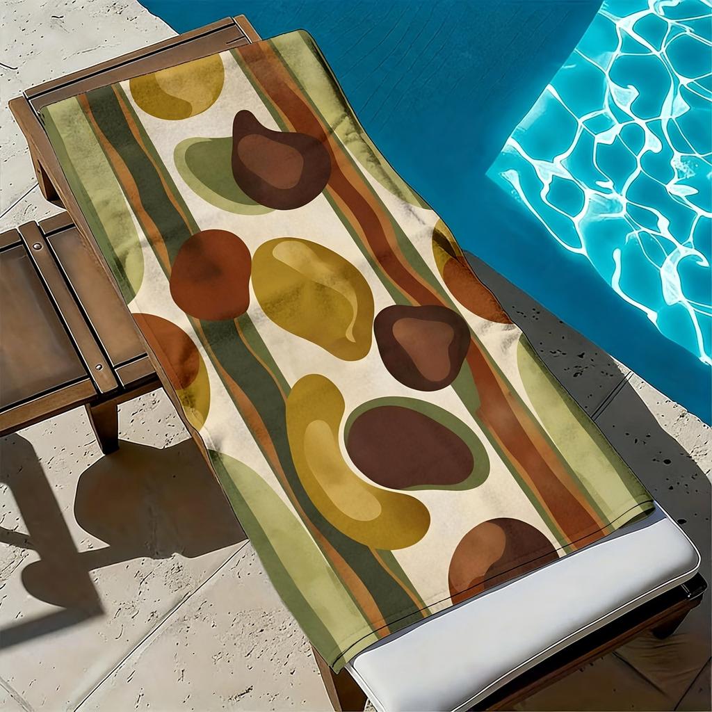 Abstract Art Pop Color Block Patterns Polyester Microfiber Beach Towel Is Highly Absorbent, Suitable Swimming and Beach Outings