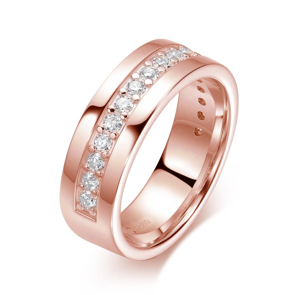 

KNOBSPIN 2mm Round Moissanite Eternity Band Ring GRA Certified Lab Moissanite S925 Sterling Silver Wedding Rings for Women Man 12&all moissanite