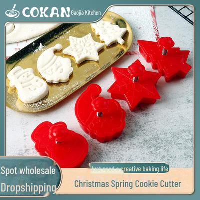 Set di Formine per Biscotti di Natale Cartoni Animati 3D - Strumenti da Forno Tipo a Pressione