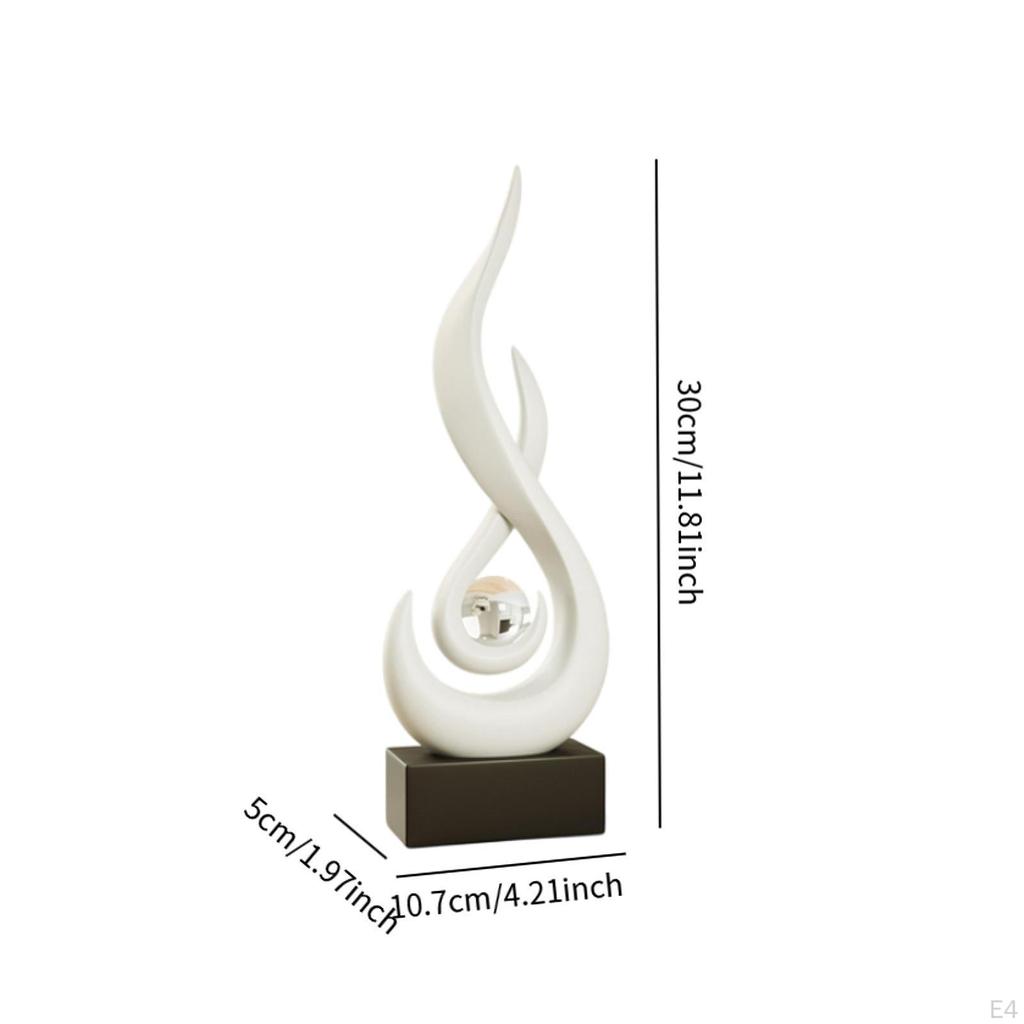Abstrakt Ildstatue Skrivebordspynt Håndverk Samleobjekter Kreativt Design Resin Flamme Figur Moderne