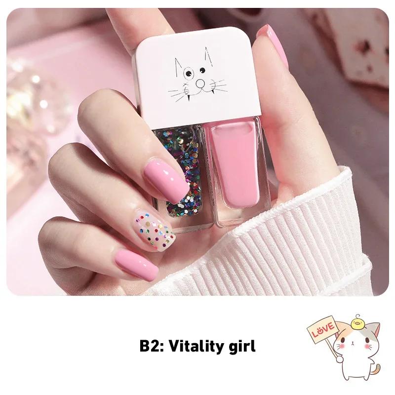 

Двухцветный лак для ногтей без запекания, быстросохнущий, долговечный, телесного цвета, лак для ногтей на водной основе, студенческий премиум-класс, белый прозрачный цвет, хит 2024 года.