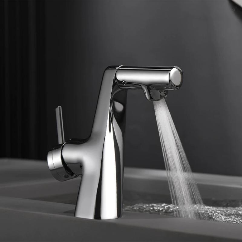 Chrome Basin Faucet Bathroom Single Lever Hot and Cold Sink Lead Free Mixer Tap Faucet Solid Brass Basin Lavtory Faucet