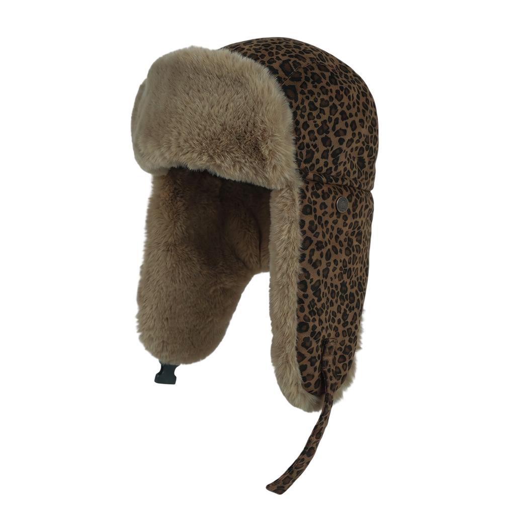 Winter warm new leopard print thickened Lei Feng hat women's windproof hat Merad pilot cycling ear protection Lei Feng hat