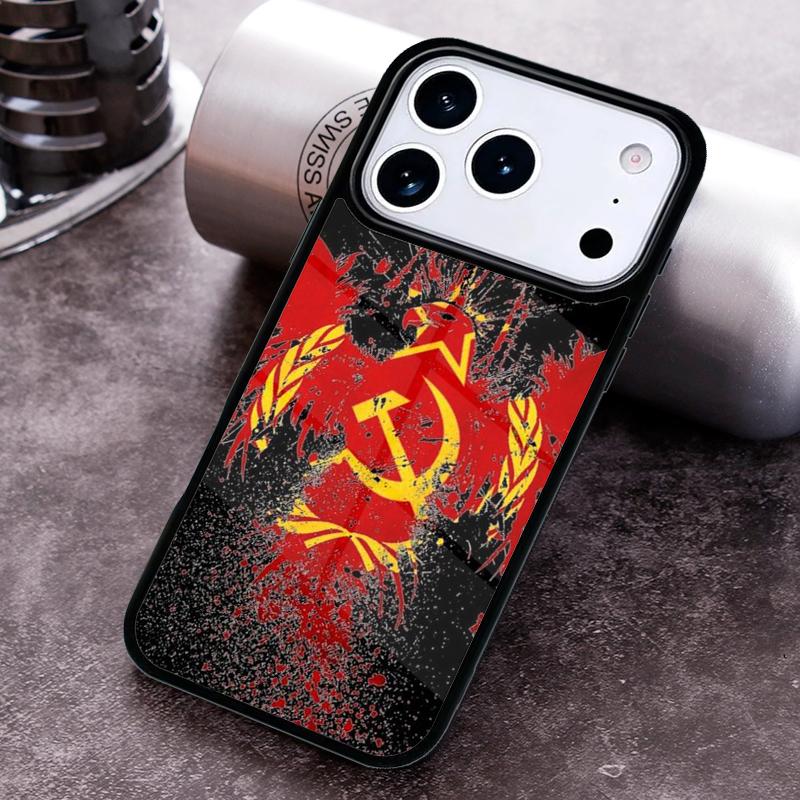 lenin Soviet Union flag Bling Cute Phone Case for iPhone 17 16 15 Pro Max Air 14 13 12 11 Plus Shockproof Capa Cover