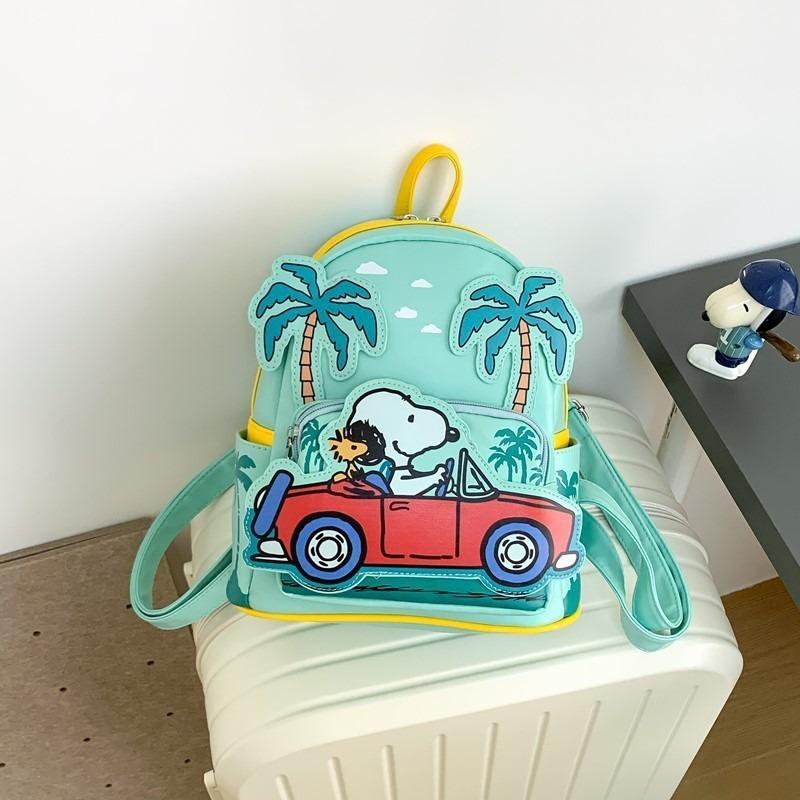 High value blue little monster academy style backpack girls storage casual cute backpack cartoon schoolbag