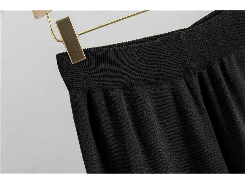 European & American Fashion Knit Wide-Leg Pants & Sweater Set - Women's Autumn Two-Piece