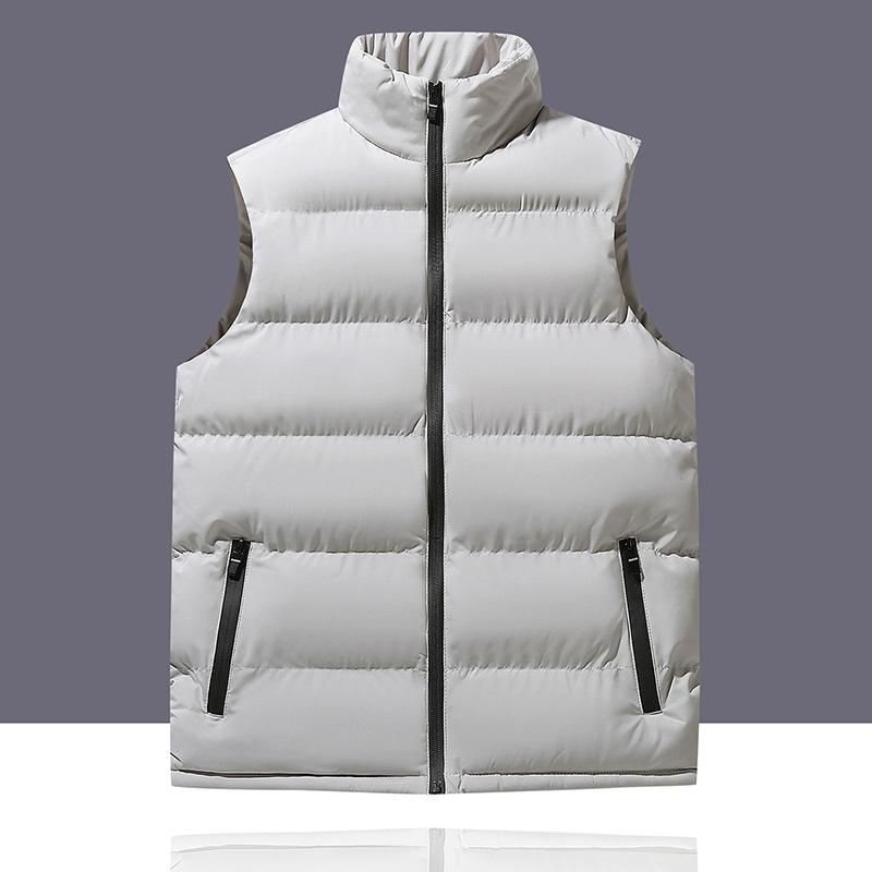 2026 Autumn and Winter New Vest Men and Women with the Same Cotton Plug Warm Cotton Vest Stand-up Collar Jacket Youth Plug Cotton Vest High